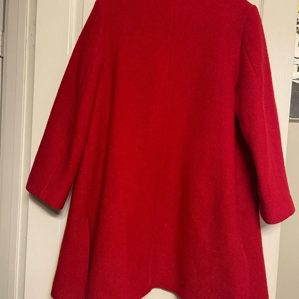 Red Wool Liz Claiborne Coat - Picture 6 of 9